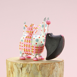 Image of MacKenzie-Childs Patience Brewster - Mini Agnes Plaid Scottie Ornament