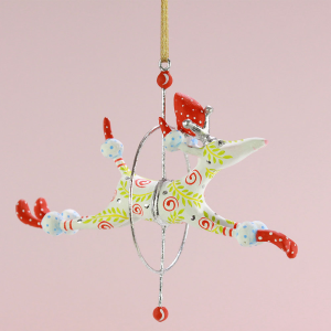 Image of MacKenzie-Childs Patience Brewster - Mini Lalla Leaping Poodle Ornament