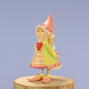 Image of MacKenzie-Childs Patience Brewster - Dash Away Mini Cupid's Heart Elf Ornament