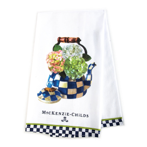 Image of MacKenzie-Childs - Hydrangea Tea Kettle Dish Towel