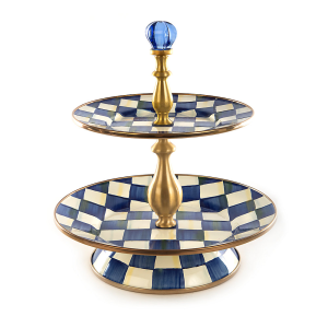 Image of MacKenzie-Childs - Royal Check Two Tier Sweet Stand