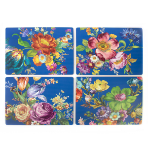 Image of MacKenzie-Childs - Flower Market Lapis Cork Back Placemats - Set of 4