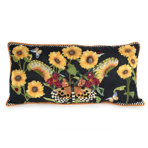 Image of MacKenzie-Childs - Monarch Butterfly Lumbar Pillow - Black