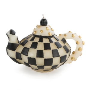 Image of MacKenzie-Childs - Check Teapot Candle - Black