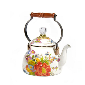 Image of MacKenzie-Childs - Flower Market 2 Quart Tea Kettle - White