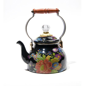 Image of MacKenzie-Childs - Flower Market 2 Quart Tea Kettle - Black