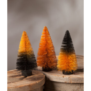 Image of Bethany Lowe - Magic Ombre Mini Bottle Brush Trees, Set of 3