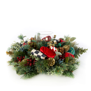 Image of MacKenzie-Childs - Happy Holidays Hurricane Centerpiece