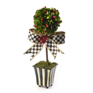 Image of MacKenzie-Childs - Deck the Halls Boxwood Topiary - Mini
