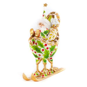 Image of MacKenzie-Childs Patience Brewster - Dash Away Santa in Sleigh Ornament