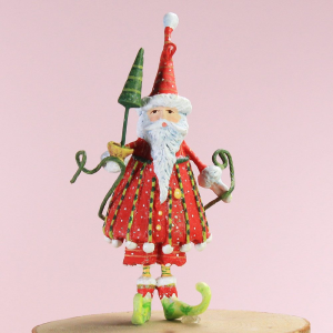 Image of MacKenzie-Childs Patience Brewster - Mini Dashing Santa Ornament