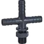 Hose shank nozzle body for 3/8" hose with triple connection
