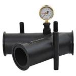 Banjo 3" Full Port 45 Degree Y Manifold Fitting w/ 3/4" Gauge Port...