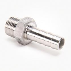 Valley Industries Stainless Steel Hose Barb Fitting: 1/2" x 1/2"