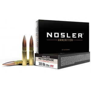 Nosler Match Grade .300 Blackout Ammo 220gr SubSonic HPBT 20 Rounds