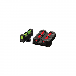 Hi Viz Litepipe Target Sight Set with Interchangeable Litepipes for Small Frame Glock Pistols