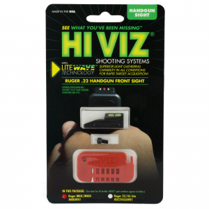 Hi Viz LiteWave H3 Front Sight with Interchangeable Litepipes for Ruger Mk I-IV / 22/45, Browning Buck Mark