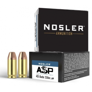 Nosler ASP .45 ACP 230gr JHP Ammo 20 Rounds