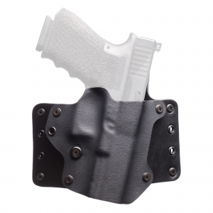 BlackPoint Tactical Leather Wing Right-Handed OWB Holster for Glock 19, 23, 32 Pistols - BLK