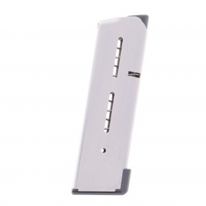 Wilson Combat 1911 Compact .45 ACP 8-Round Silver Magazine with Lo-Profile OM Base Pad