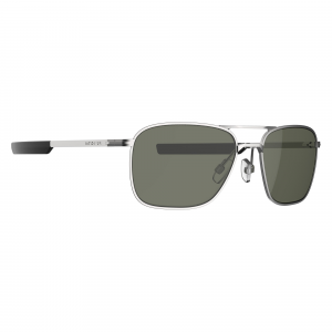 Magpul Santini Polarized Matte Silver Frame Eyewear - Gray / Green Lens