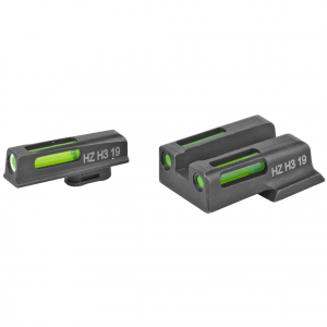 Hi Viz Lightwave H3 Tritium / Litepipe Night Sight Set for Smith & Wesson M&P 380 Shield EZ - Green White Green