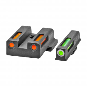 Hi Viz Lightwave H3 Tritium / Litepipe Night Sight Set for Smith & Wesson M&P 380 Shield EZ - Green White Orange