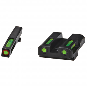 Hi Viz LiteWave H3 Tritium / Litepipe Night Sight Set for Small Frame Glock Pistols - Green Orange Green