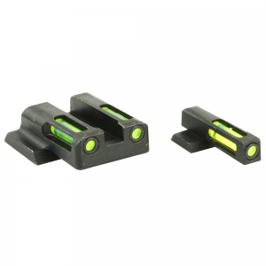 Hi Viz LiteWave H3 Tritium / Litepipe Night Sight Set for Smith & Wesson Shield - Green White Green