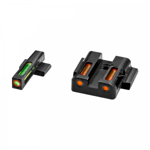 Hi Viz LiteWave H3 Tritium / Litepipe Night Sight Set for Smith & Wesson Shield - Green White Orange