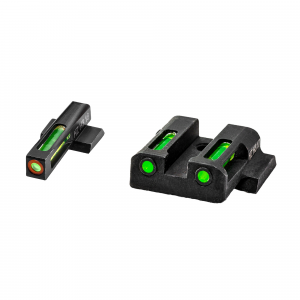Hi Viz LiteWave H3 Tritium / Litepipe Night Sight Set for Smith & Wesson Shield - Green Orange Green