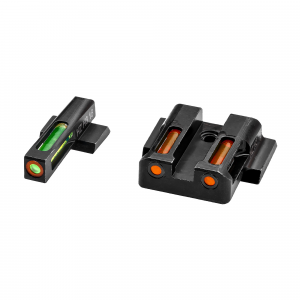 Hi Viz LiteWave H3 Tritium / Litepipe Night Sight Set for Smith & Wesson Shield - Green Orange Orange