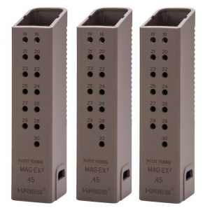 3 Pack - KRISS Vector Gen 2 .45 ACP +17 Round Magazine Extension Kit (FDE) for Glock Magazines