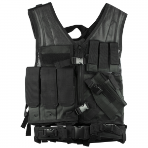 NcSTAR VISM Tactical Vest with Pistol Belt - Black