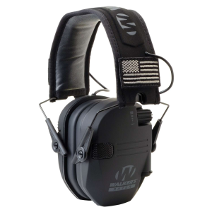 Walker's Razor Slim Electronic Hearing Protection With Morale Patches Black