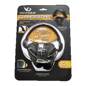 Pyramex Venture Gear Clandestine Electronic Hearing Protection Black Graphite Pattern