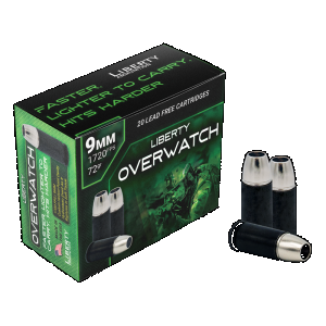 Liberty Ammunition Liberty OverWatch 9mm Ammo 72gr HP 20 Rounds