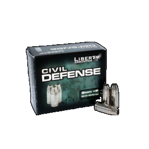 Liberty Ammunition Civil Defense 9mm +P Ammo 50gr HP 20 Rounds