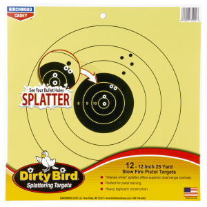 Birchwood Casey 12" Dirty Bird 25 Yard Pistol Target 12-Pack