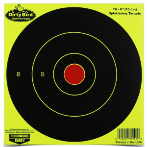 Birchwood Casey 6" Dirty Bird Bullseye Target 16-Pack - Yellow