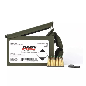 PMC X-Tac 5.56x45mm Ammo 62gr Green Tip LAP 840 Rounds With Bandoleer In M2A1 Ammo Can X-Tac 5.56x45mm 62gr Green Tip LAP 840 Rounds With Bandoleer In M2A1 Can Ammo