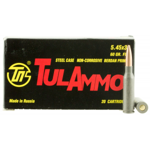 Tulammo 5.45x39mm Ammo 60gr FMJ 20 Rounds - Tula Ammo