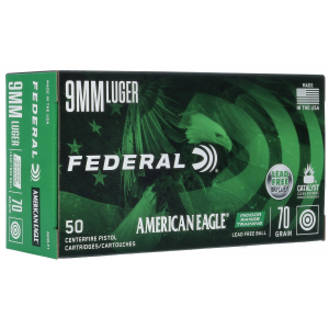 Federal American Eagle 9mm Ammo 70gr LFB 50 Rounds