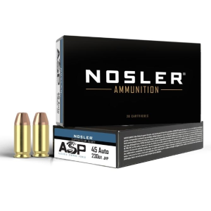 Nosler ASP .45 ACP 230gr JHP Ammo 50 Rounds ler ASP .45 ACP 230gr JHP 50 Rounds Ammo