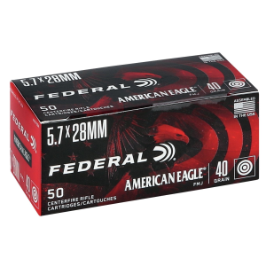 Federal American Eagle 5.7x28mm Ammo 40gr FMJ 50 Rounds eral American Eagle 5.7x28mm 40gr FMJ 50 Rounds Ammo