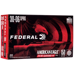 Federal American Eagle .30-06 Springfield Ammo 150gr FMJ 20 Rounds For M1 Garand Rifles eral American Eagle .30-06 Springfield 150gr FMJ 20 Rounds For M1 Garand Rifles Ammo