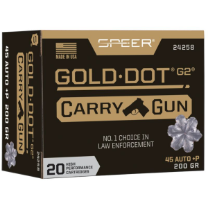 er Gold Dot Carry Gun .45 ACP 200gr HP 20 Rounds Ammo