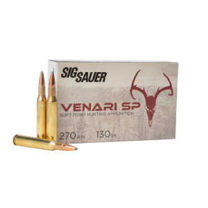 Sig Sauer Venari .270 Winchester Ammo 130gr Soft Point 20 Rounds Sauer Venari .270 Winchester 130gr Soft Point 20 Rounds Ammo