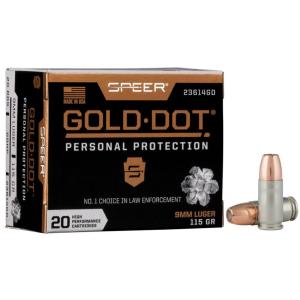 Speer Gold Dot Personal Protection 9mm Luger Ammo 115gr HP 20 Rounds er Gold Dot Personal Protection 9mm Luger 115gr HP 20 Rounds Ammo