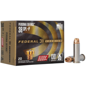 eral Premium Personal Defense Hydra-Shok Deep .38 Special P 130gr JHP 20 Rounds Ammo